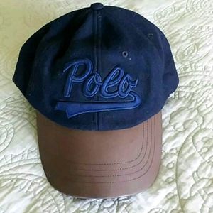 NWT Polo Ralph Lauren Leather Brim Baseball Hat
